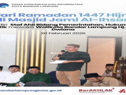 Wali Kota Bandar Lampung, Hj. Eva Dwiana Diwakili Staf Ahli Sukarma Wijaya Gelar Safari Ramadan 1447 H di Masjid Jami Al-Ihsan Tanjung Karang Barat