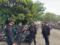 Jaga Kondusivitas Kota Bandar Lampung, Komposit Gegana Brimob Lampung Gelar Patroli Dialogis