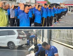 Tingkatkan Kebugaran dan Kepedulian Lingkungan, Kepala Lembaga Pemasyarakatan Kelas 1 Bandar Lampung Pimpin Pembinaan Jasmani dan Kerja Bakti Bersama