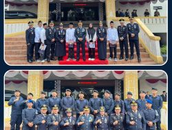 Dampingi Kepala Kantor Wilayah, Kepala Lembaga Pemasyarakatan Kelas 1 Bandar Lampung Hadiri Upacara HUT Ke-81 Kemerdekaan RI di Kantor Gubernur Lampung