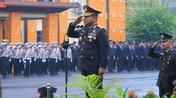 Guyuran Hujan Tak Halangi Semangat Personel Polda Lampung Peringati HUT ke-81 Kemerdekaan RI