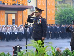 Guyuran Hujan Tak Halangi Semangat Personel Polda Lampung Peringati HUT ke-81 Kemerdekaan RI