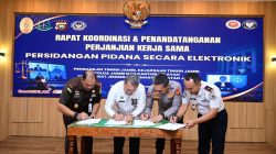 Sidang Elektronik, Kakanwil Hadiri Rapat Koordinasi dan Penandatangani PKS Bersama APH
