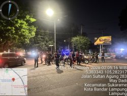 Gegana Lampung Gelar Patroli Janji Jaga Guna Pastikan Keamanan Masyarakat Saat Beristirahat