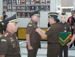 KEJAKSAAN TINGGI LAMPUNG GELAR PELANTIKAN PEJABAT BARU ASISTEN PEMULIHAN ASET DAN KAJARI WAY KANAN