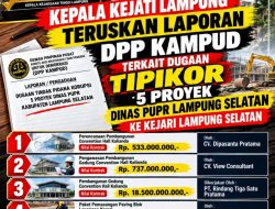 Dugaan Korupsi 5 Proyek Dinas PUPR Lampung Selatan 2024, KEJATI Lampung Teruskan Laporan DPP KAMPUD Ke KEJARI