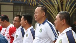 Perkuat Kebersamaan dan Kekompakan, Jajaran Rutan Kelas I Bandar Lampung Ikuti Pembinaan Jasmani Bersama Kakanwil Ditjenpas Lampung