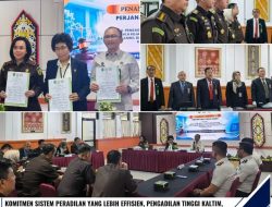 Komitmen sistem Peradilan yang lebih Effisien, Pengadilan Tinggi Kaltim, Kejaksaan Tinggi Kaltim, dan Kanwil Ditjenpas Kaltim laksanakan Penandatanganan Perjanjian Kerjasama Peradilan Elektronik